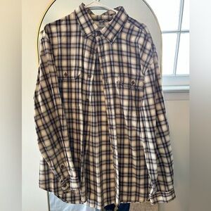 Carhartt Men's Plaid Shirt - Brown and Cream